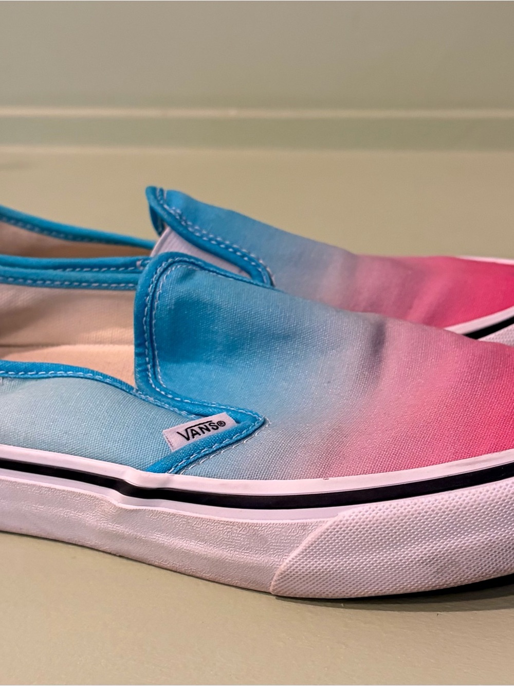 Vans Kids Slip-On Sneakers - Blue and Pink Ombre